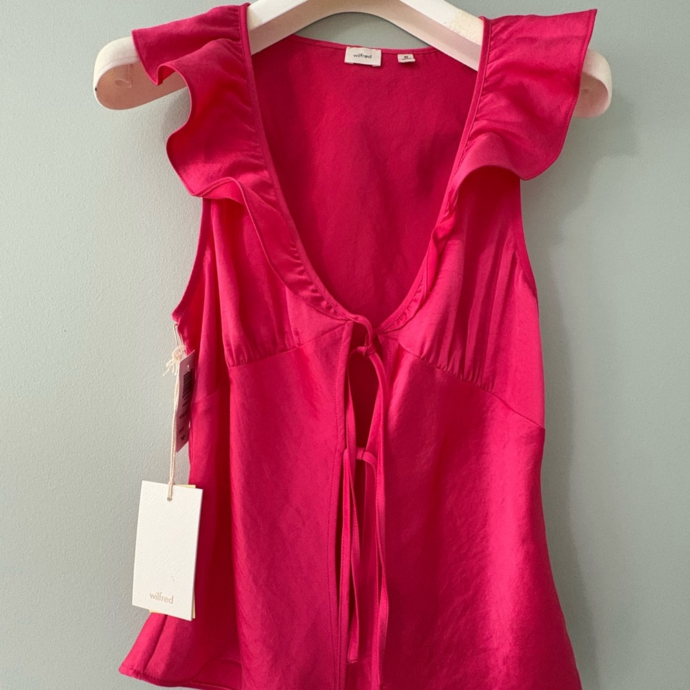 Aritzia Wilfred Tonka Blouse in Bright Rose